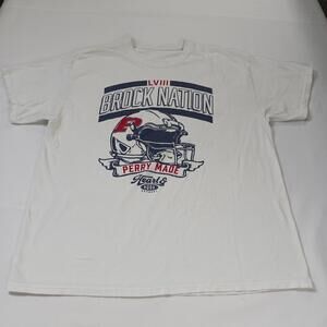 Brock Nation LVlll Perry Made Men's White Short Sleeve Graphic T-Shirt Chest 46"